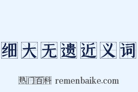 细大无遗近义词是什么意思的图片